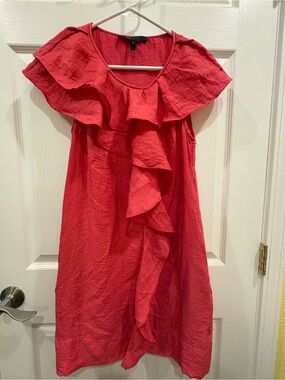 Bright pink/coral Ruffle Front Dress
